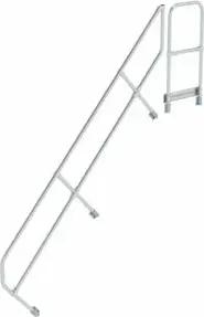 MUNK zweiter Handlauf Aluminium-Treppe mit Plattform 45° 10 Stufen