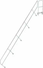 MUNK zweiter Handlauf Aluminium-Treppe mit Plattform 45° 18 Stufen