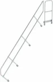 MUNK zweiter Handlauf Aluminium-Treppe mit Plattform 45° 12 Stufen