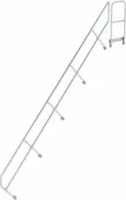 MUNK zweiter Handlauf Aluminium-Treppe mit Plattform 45° 17 Stufen