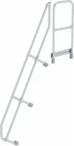 MUNK zweiter Handlauf Aluminium-Treppe mit Plattform 60° 8 Stufen