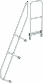 MUNK zweiter Handlauf Aluminium-Treppe mit Plattform 60° 7 Stufen