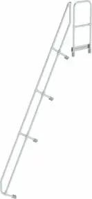 MUNK zweiter Handlauf Aluminium-Treppe mit Plattform 60° 14 Stufen