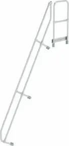 MUNK zweiter Handlauf Aluminium-Treppe mit Plattform 60° 12 Stufen