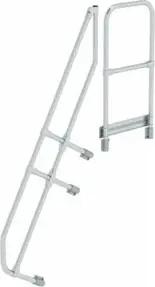 MUNK zweiter Handlauf Aluminium-Treppe mit Plattform 60° 6 Stufen