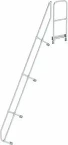 MUNK zweiter Handlauf Aluminium-Treppe mit Plattform 60° 13 Stufen