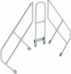 MUNK zweiter Handlauf Aluminium-Überstieg stationär/fahrbar 45° 4 Stufen