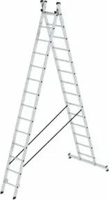 MUNK Aluminium-Mehrzweckleiter 2-teilig nivello®-Traverse 2 x 14 Sprossen