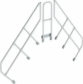 MUNK zweiter Handlauf Aluminium-Überstieg stationär/fahrbar 45° 6 Stufen