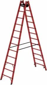 MUNK Vollkunststoff-Stehleiter beidseitig begehbar 2 x 12 Sprossen