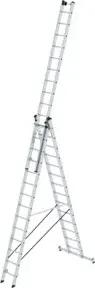 MUNK Aluminium-Mehrzweckleiter 3-teilig nivello®-Traverse 3 x 14 Sprossen