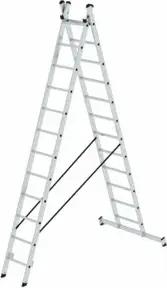 MUNK Aluminium-Mehrzweckleiter 2-teilig nivello®-Traverse 2 x 12 Sprossen