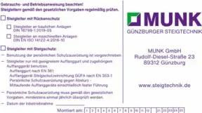 MUNK Kennzeichnungsschild