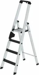 MUNK Aluminium-Stehleiter einseitig begehbar clip-step R13 1 x 4 Stufen
