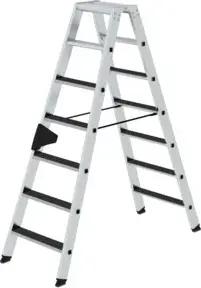 MUNK Aluminium-Stehleiter beidseitig begehbar clip-step R13 2 x 7 Stufen
