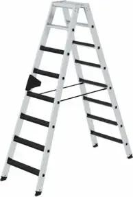 MUNK Aluminium-Stehleiter beidseitig begehbar clip-step R13 2 x 8 Stufen