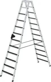 MUNK Aluminium-Stehleiter beidseitig begehbar clip-step R13 2 x 12 Stufen