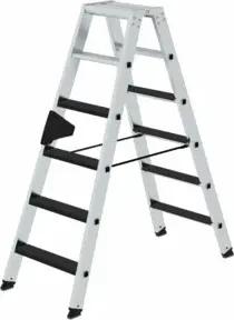MUNK Aluminium-Stehleiter beidseitig begehbar clip-step R13 2 x 6 Stufen