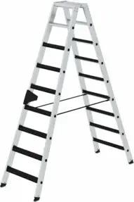 MUNK Aluminium-Stehleiter beidseitig begehbar clip-step 2 x 9 Stufen