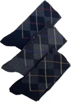 Duca Di Morrone Socken Padova Diamond Pattern - Tripack Gray
