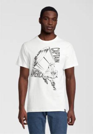 Recovered T-Shirt "Marvel Captain America Shield Ecru Slub", mit angesagtem Captain America-Print