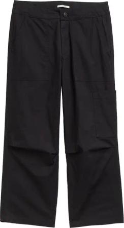 TOM TAILOR Jungen Baggy Fit Parachute Hose, schwarz, Uni, Gr. 164