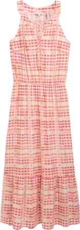 TOM TAILOR Damen Maxi-Kleid mit Muster, rot, Kariert, Gr. 46