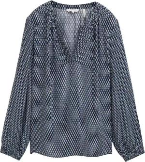 TOM TAILOR Damen Bluse aus Viskose mit Muster, blau, Gemustert, Gr. 34