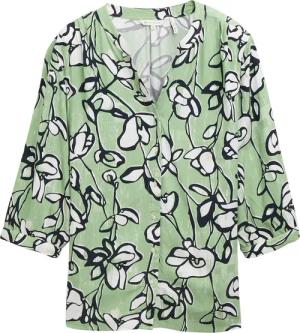 TOM TAILOR Damen Plus Size - Bluse mit Muster, grün, Geblümt, Gr. 48