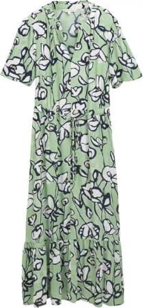TOM TAILOR Damen Maxi-Kleid mit Muster, grün, Geblümt, Gr. 36