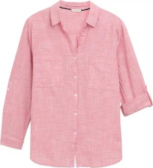 TOM TAILOR Damen Plus Size - Bluse mit Struktur, rot, Uni, Gr. 48
