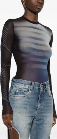Jean Paul Gaultier - Long Sleeve Bodysuit - Größe S - schwarz