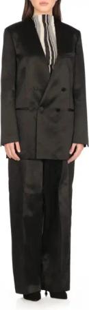 Philosophy Di Lorenzo Serafini - V-Neck Satin Blazer With Double-Breasted Closure - Größe 40 - schwarz