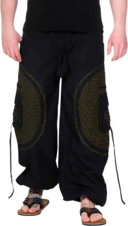 KUNST UND MAGIE Haremshose KUNST&MAGIE trendige Baggyhose bunte Lebensblume Hippiehose Cargo Hose