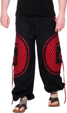 KUNST UND MAGIE Haremshose KUNST&MAGIE trendige Baggyhose bunte Lebensblume Hippiehose Cargo Hose