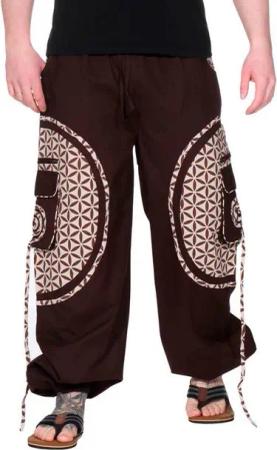 KUNST UND MAGIE Haremshose KUNST&MAGIE trendige Baggyhose bunte Lebensblume Hippiehose Cargo Hose