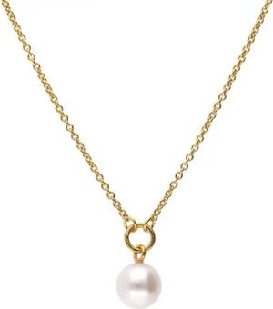 trendor Kette mit Anhänger mit Perle 925 Silber Vergoldet 45 cm
