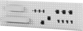 Rau Lochplatte für Wandmontage mit Ablagekasten und Hakenset BxTxH 1500x15x450mm