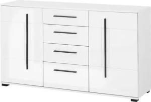 INOSIGN Sideboard "Cantara, moderner Schrank, Kommode in Eiche Evoke oder weiß", schwarze Stangengriffe, ausreichend Stauraum, vielseitig einsetzbar