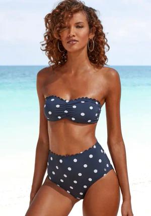 LASCANA Highwaist-Bikini-Hose "Jada", Mit Muschelkante und Punkten