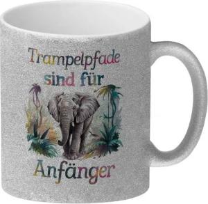 speecheese Tasse Elefant im Dschungel Glitzer-Kaffeebecher - Trampelpfade für Anfänger