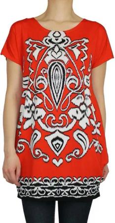 dy_mode Longshirt Damen Longshirt Lässiges Kurzarm Shirt T-Shirt Shirtkleid mit Glitzer mit Glitzersteinchen