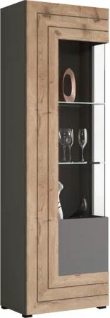 INOSIGN Vitrine "Aalborg, Höhe 194 cm, 1 Glastür, 2 Glaseinlegeböden, Metallgriffe", Vitrinenschrank, Hochschrank, Stauraumschrank, Wohnmöbel, Wohnzimmer