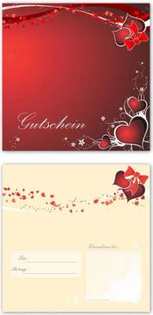 LYSCO Geschenkkarte Geschenkgutschein Premium Herzen 4-seitig (Geschenk-797), Liebe Romantik Liebespaar Freude machen
