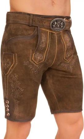 Maddox Trachtenlederhose Lederhose Herren kurz - RONN - braun