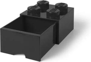 Room Copenhagen Aufbewahrungsbox LEGO® Storage Brick 4 Schwarz (1x Aufbewahrungsstein mit Schublade, 1 St., 4 Noppen 25 x 25 x 18 cm), Baustein stapelbar