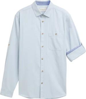 TOM TAILOR Herren Regular Fit Hemd mit verstellbarer Ärmellänge, blau, Uni, Gr. XXXL