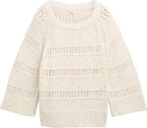 TOM TAILOR Damen Loose Fit Strickpullover, grün, Meliert, Gr. S