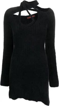 Ottolinger - Knit Crossover Mini Dress Black - Größe S - schwarz