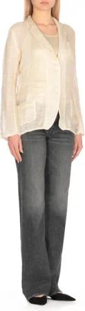 CALIBAN - Gold Lurex Linen Blazer - Größe L - goldfarben